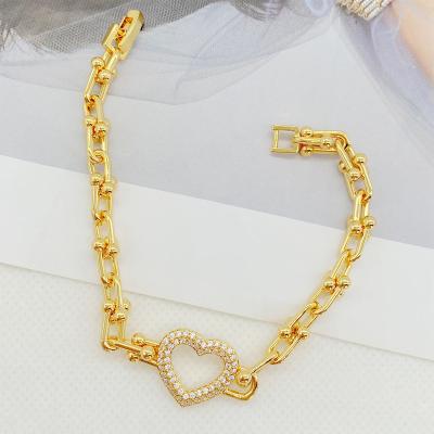 China Fashionable high quality luxury custom simple classic elegant multiple color gold plated fashion women bracelet for sale