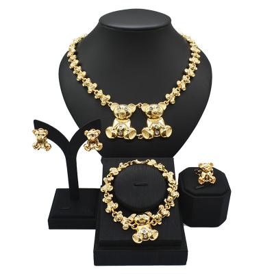 China FD new fashion style 18K color xoxoxo bear fashion jewelry set for sale