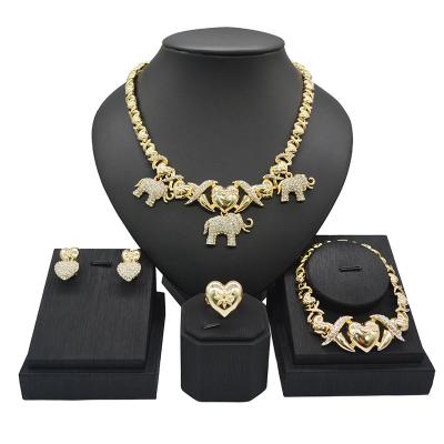 China Hot New Fashionable Gold Plated Fashion Beautiful XOXO Color 18K Women's Jewelry Set for sale