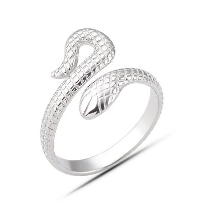 China European and American Hiphop titanium steel ring female adjustable hip-hop ring snake retro index finger realistic snake-shaped ring for sale