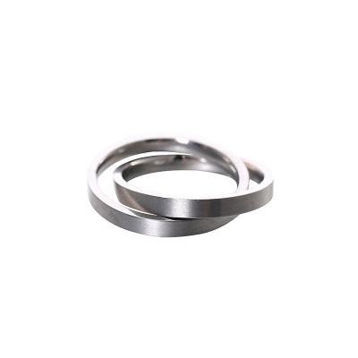 China Long color keeping European and American couples stainless steel lock ring new simple and creative titanium steel cross double ring for sale