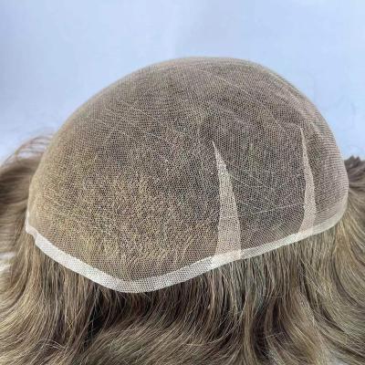 China Soft Swiss Natural Wave Full Lace Human Hair Toupee For Men 100% Mens Toupee Hair for sale