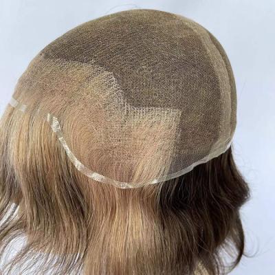 China Silky Straight Swiss Natural Wave Hairpiece Invisible Men's Hair Piece Hairpiece Toupee for sale