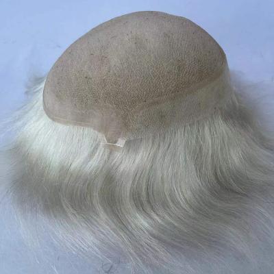 China Directly Can Be Cut To Any Size Popular Gray Men Hair Toupee Hairpiece for sale