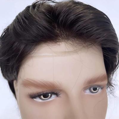 China Factory price straight wholesale high quality 120% density men's natural hair toupee mono for sale