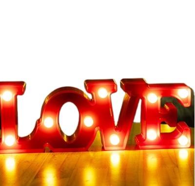 China Party decoration event props new product Borosino LED Digital LOVE light led electronic signs birthday love letter light for party decoration for sale