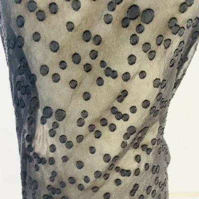 China High Quality Dot Pattern Pure Black 100% Metallic Black Viscose Apparel Chiffon Fabric for sale