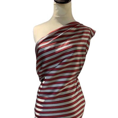 China Supplier 10% Nylon Viscose Stripe China Red Stock 90% Cheap Woman Fabrics For Clothing for sale