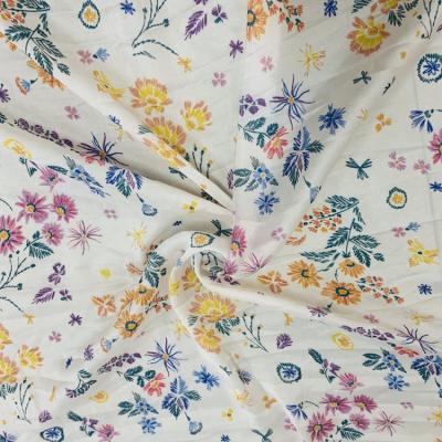 China Colorful Pattern Spun Solids Custom Printed Imitation Silk Womens Clothes Dress Fabric for sale