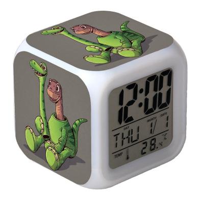 China Calendars Led Alarm Clock Dinosaur Desk Table Clock Glowing Electronic Digital Colorful Alarm Clock For Kids Toy Birthday Present Gift for sale