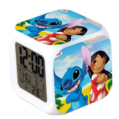 China Lilo and Stitch Calendars Cardboard Bed Clock Batteries Cardboard Stitch Alarm Clock for sale