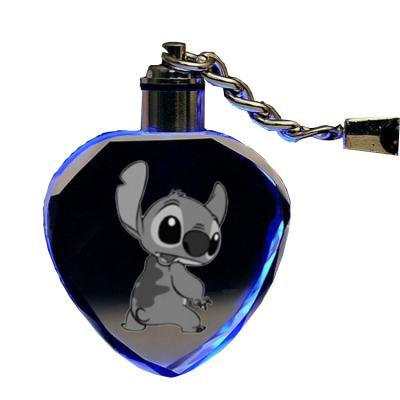 China Crystal Cartoon Blue Led Key Chain Blue Crystal Dot Key Chain for sale