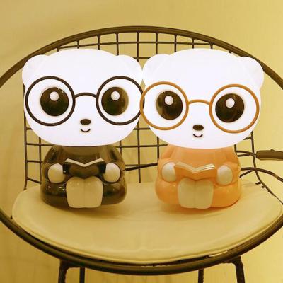 China Modern Cute Glasses Back Led Table Light Round Plug In Study Reading Lamp for sale