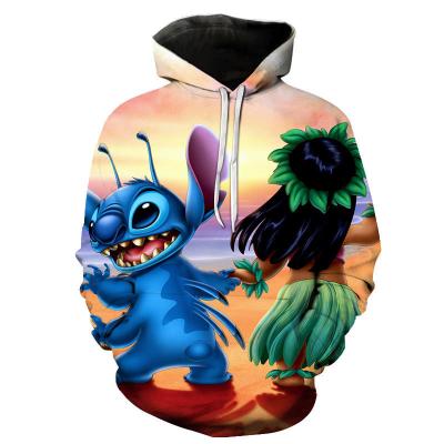 China Anti-wrinkle fashion cartoon dot print Angel Lilo casual sweater unisex digital printing 3D hoodie for sale