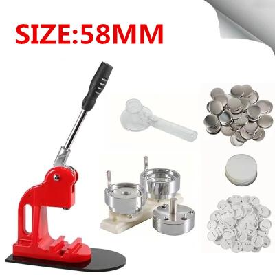 China Hotels Manual DIY Personalized Button Badge Making Machine Pin Badge Maker 58MM for sale