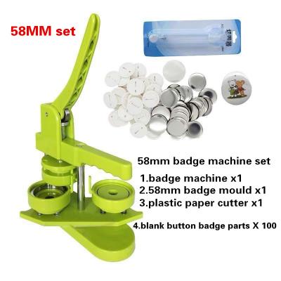 China Source Hotels Small 58mm Portable Button Maker Machine Pin Badge Press Machine From Factory With Plastic Pin Back Button Consumables for sale