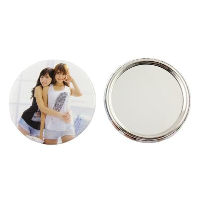 China Good Quality Cheap Hot Sale 3D Diy Making Makeup Pocket Mirror 58mm Mirror Button Badge Blank Material With Metal Ring for sale