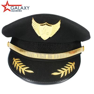 China Checked Customized Military Cap Service Hat Airline Pilot Hat Air Force for sale