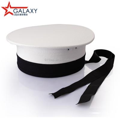 China Checked Custom Design Navy Captain Hat White Sailor Hat for sale