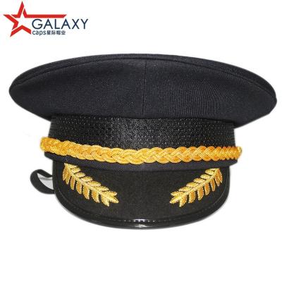 China High Quality Customized Verified Cap Pilot Peak Cap Officer Military Hat for sale