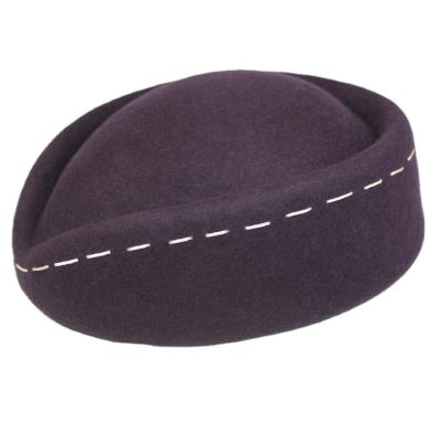 China 6Colors Women Felt Verified Service Hat Performance Airline Hot Selling Stewardess Hat Wholesale for sale