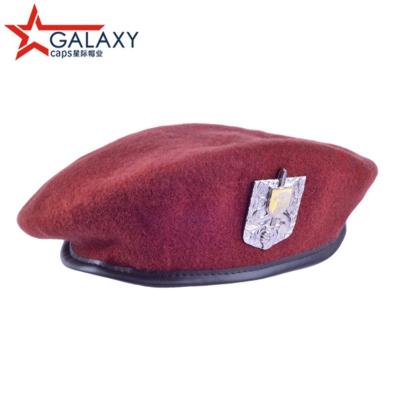 China Plush Good Quality Women Autumn Winter Cotton Beret Hat Wholesale Chinese 100% Wool Embroidery Beret Hat for sale