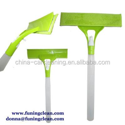 China 3 Viable in 1 Long Handle Sprayer Window Squeegee with Microfiber Towel, Window Cleaner for sale