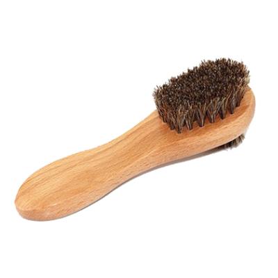 China Horse Hair Wooden Shoe Brush Wooden Handle for sale