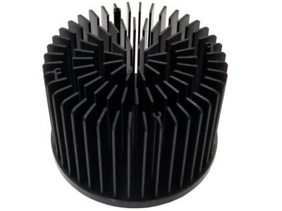 China REACH Round LED Forged Heat Sink Durable Black Color Practical for sale