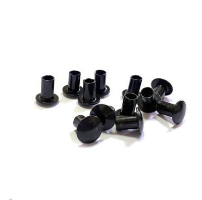 China Industry Round Head black nickel plated semi-hollow nail The skating shoes Rivet Baby carriage hollow black zinc Rivet for sale