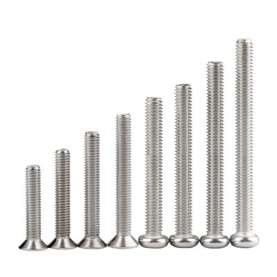 China Pan 304 Stainless Steel Switch Tile Screw M4 Flat Countersunk Head Thread Screws Bolt Cross Round Head Machine Screw for sale