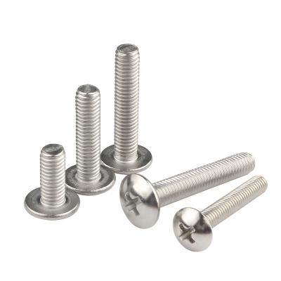 China Round 304 Stainless Steel Cross Large Flat Head Screws Mushroom Head Screws Button Head Machine Screws for sale