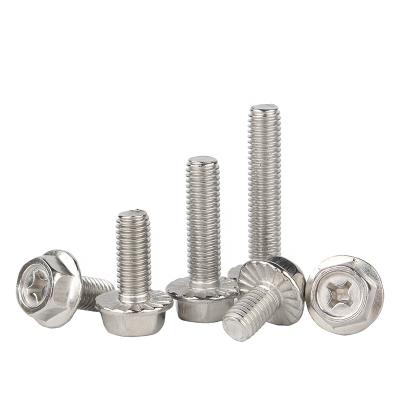 China Pan Custom Metal Carbon Steel External Flange Bolt Cross Flange Bolt Hex Hex Screw Hex Flange Anti-loose Sliding Head Screw for sale