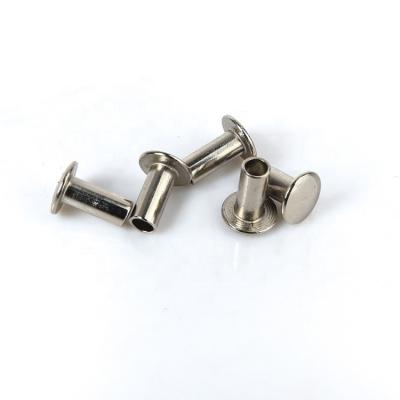 China Custom Flat Head Flat Tubular Rivets Stainless Steel Rivet Wick Stainless Steel Helmet Semi Hollow Pan Head Rivet for sale