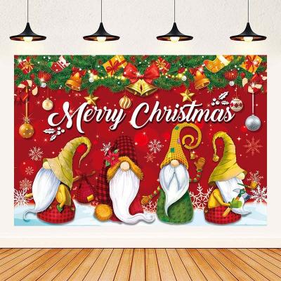 China Birthday Decorations Custom Christmas theme holiday layout banner hanging cloth Christmas background cloth party decoration supplies for sale