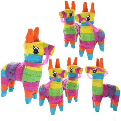 China Birthday Wholesale Mini Rainbow Alpaca Pinata Birthday Present Supplies Party Atmosphere Knock Game Props For Kids for sale