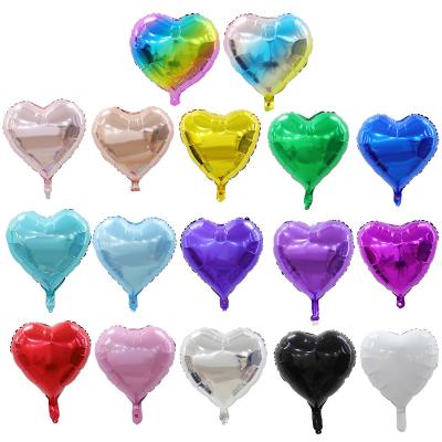 China Wedding Wedding Decoration 18 Inch Foil Balloon Helium Birthday Party Aluminum Foil Pure Color Heart Shaped Foil Balloon for sale