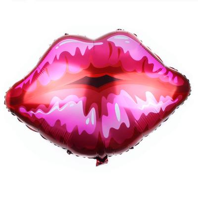 China Valentine's Day Red lipstick foil balloons valentines day supplies balloon romantic theme birthday balloon makeup party decoration for sale