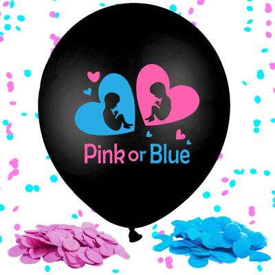 China Holiday Decorations Boy or Girl Banner Black Confetti Balloons Baby Gender Reveal Party Supplies Baby Shower Gender Reveal Party Kit for sale