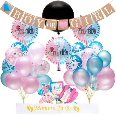 China Holiday Decorations Factory direct sale gender reveal party supplies photo props Blue pink balloons set baby shower decoration party supplies for sale