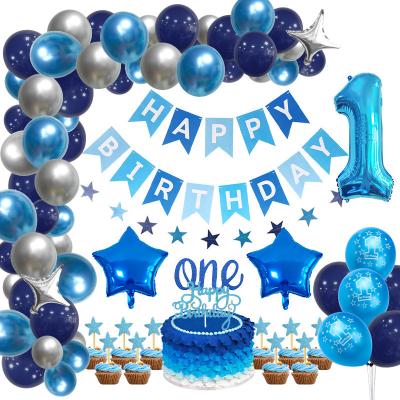 China Birthday  New boy birthday theme latex balloons garland arch 40 inch number balloons for boy baby shower party supplies for sale