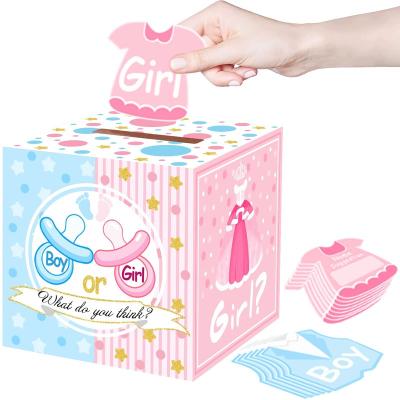 China Activity Decoration Etc Baby Boy Or Girl Gender Reveal Ballot Box Voting Game Gender Display Party Supplies Baby Shower Party Decorations for sale