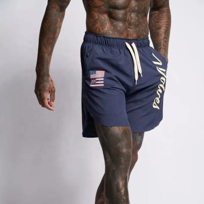 China Custom Anti-wrinkle Flag Printed Logo Men Pants High Quality Quick Dry Short Pants For Men Gym Beach Sportswear Panties For Men for sale