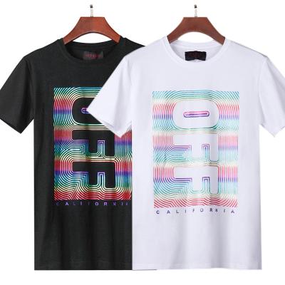 China High Street LOGO Printed Color Film Print Short Sleeve KEROSENE Cotton T-shirt Men Round Neck T-shirt Letter Pattern With Pattern for sale