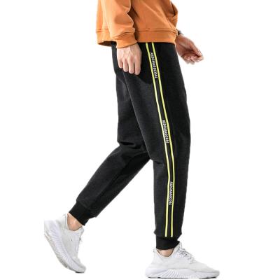 China Polyester Spandex Anti-pilling Kerosene Squishy Men's Cargo Pants Track Pants Side Stripe for sale