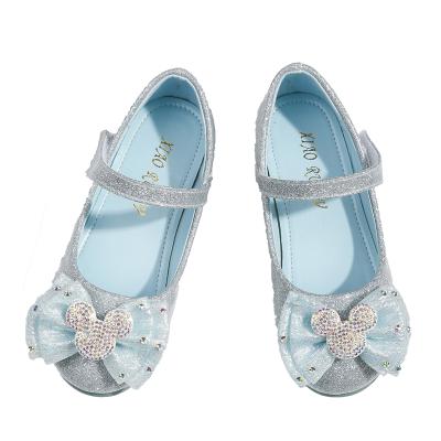 China VitaG Dropshipping Girls Princess Shoes Round Cute Flower Mouse Crystal Children's Soft-soled Ballet Shoes for sale