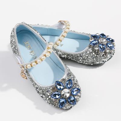 China New VitaG Dropshipping Summer Autumn Footwear Ballet Flats Round Frozen Kids Slides Elsa Princess Rhinestone Cute Kides Sandals for sale