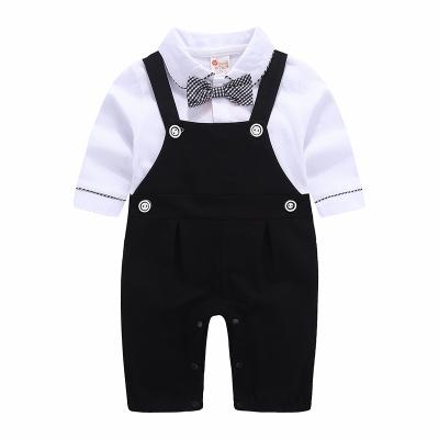 China VitaG Children's Wear Anti-Shrinkage Mister Bow Tie Romper INS Baby Birthday Party Jumper Long Sleeve Overalls Dropshipping for sale