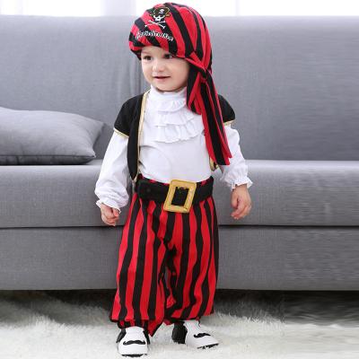 China Captain Romper Jumpsuits Vest Scarf Set Anti-Shrink Costume Kids Halloween Cosplay Baby Cotton Pirate VitaG Dropshipping for sale