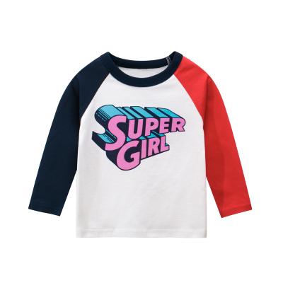 China Super VitaG Dropshippig 100% Cotton Kids Girl Kids T-shirt Long Sleeve Comfortable Baby Tee Wholesale Anti-Shrink for sale